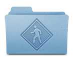 Leopard's new Public Folder icon still has the old crosswalk sign on a folder, but now it's just embossed into the imaginary paper of the folder, rather than superimposed in full color.