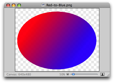 The gradient image is an oval, filled with an upper-left-to-lower-right red-to-blue gradient, on a transparent background.