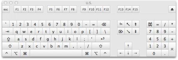 A mockup of my dream keyboard's layout, made by modifying a screenshot of the OS X Keyboard Viewer window.