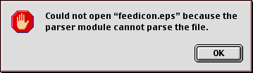 Could not open “foo.eps” because the parser module cannot parse the file.