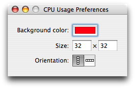 CPU Usage preferences window, with shadow from Image Shadow Adder.
